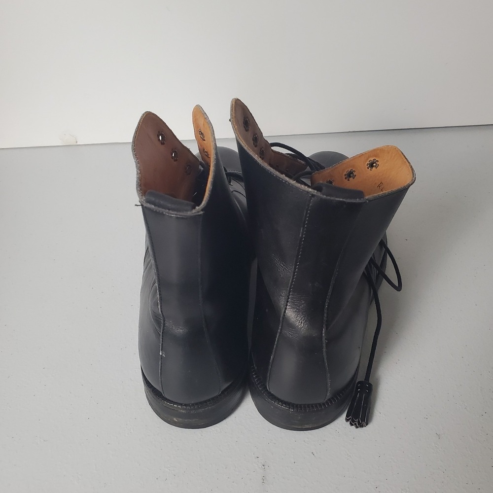 Polo Ralph Lauren Cap Toe  Ankle Boots Mens 9 D Black Lace Up Made In England - Picture 4 of 16